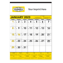 yellow and black contractor memo pad calendar